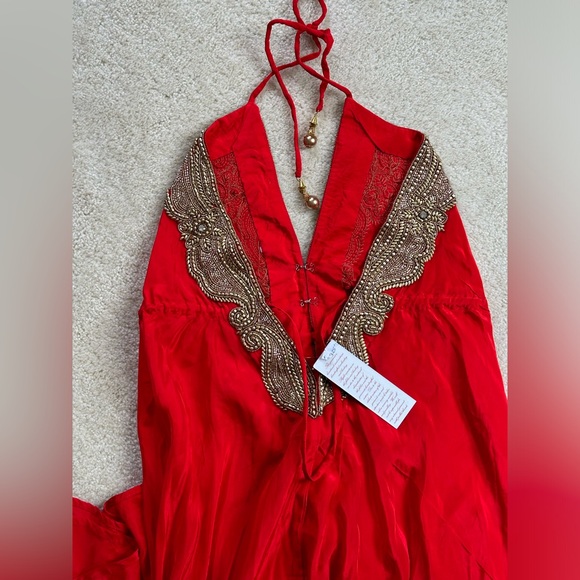 Red Manish Vaid Beach Dress - Picture 5 of 7